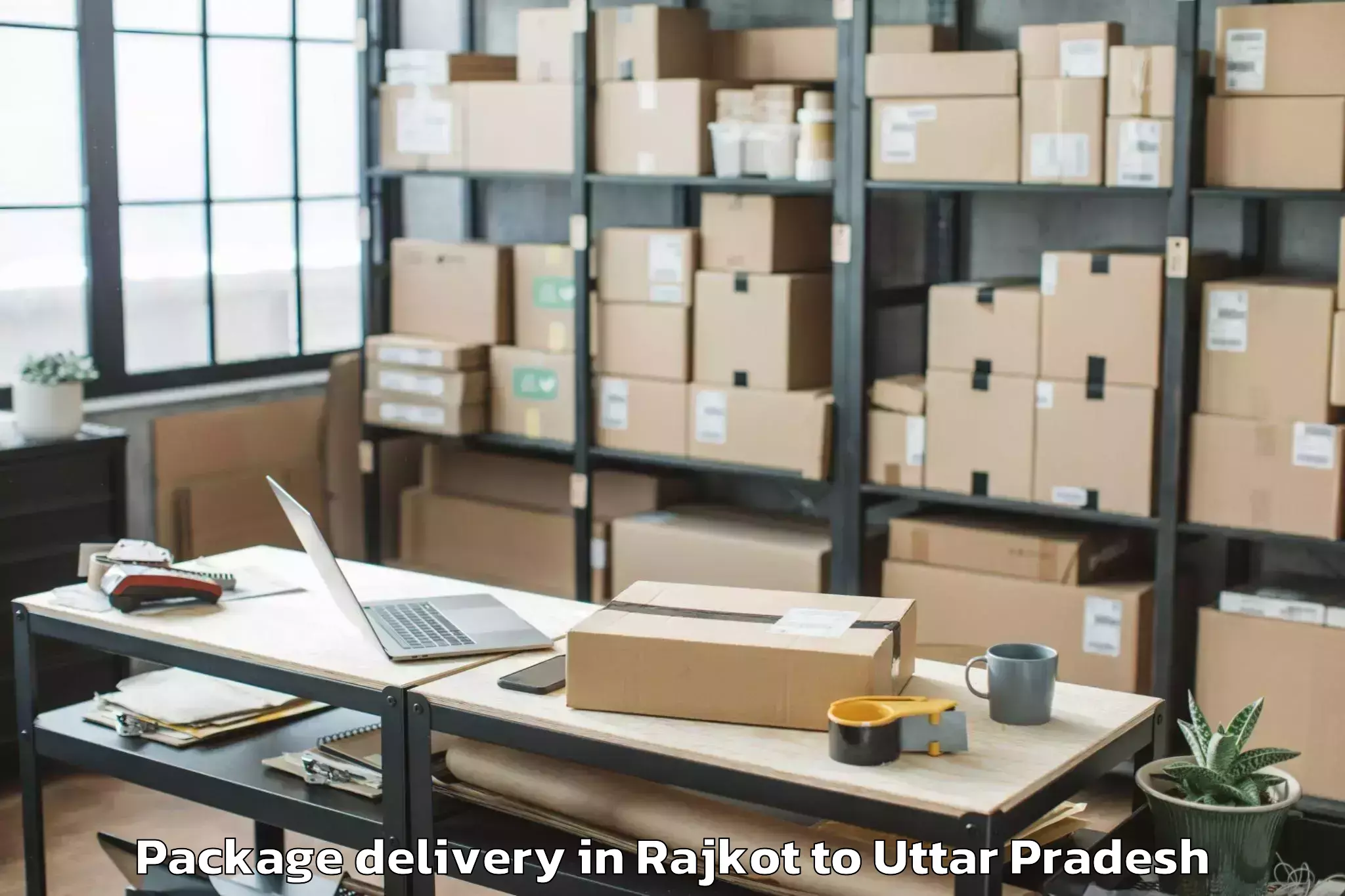 Easy Rajkot to Gopiganj Package Delivery Booking